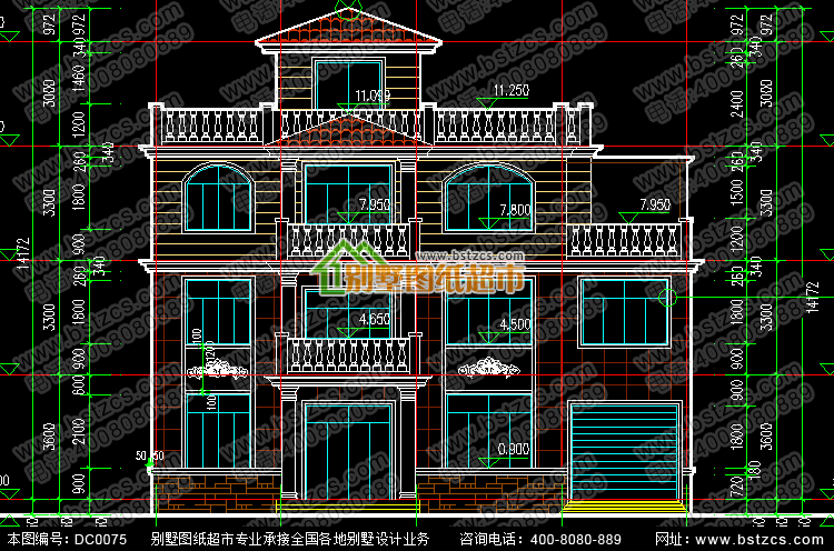 四层别墅施工图带效果图_别墅设计图纸,新农村别墅,农村自建房设计 四层别墅施工图带效果图_别墅设计图纸,新农村别墅,农村自建房设计